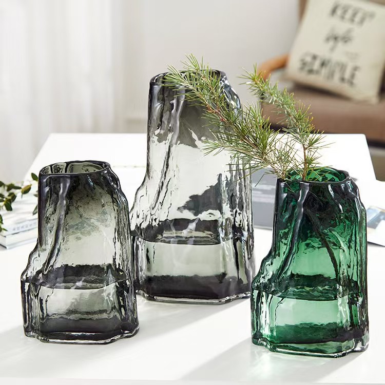 Vása gloine dhaite gloine carraige saorga i stíl na Síne