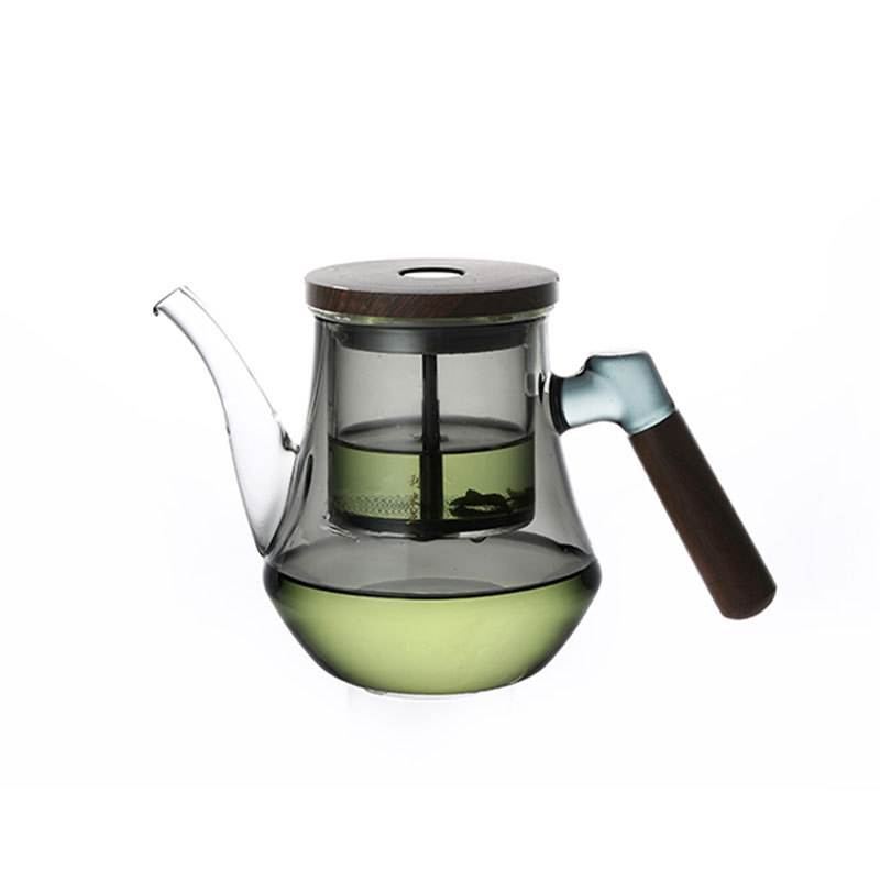 Teapot Gloine le Deighilteoir Uisce Tae agus Scagaire le haghaidh Úsáid Baile